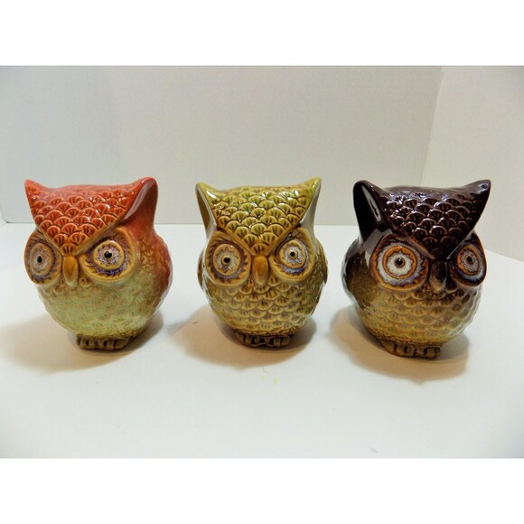 NEW Good Luck Owls Figurines Sculpture Fall Decor - Picture 4 of 4